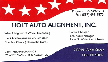 Holt Auto Alignment - Lynn D. Weismiller